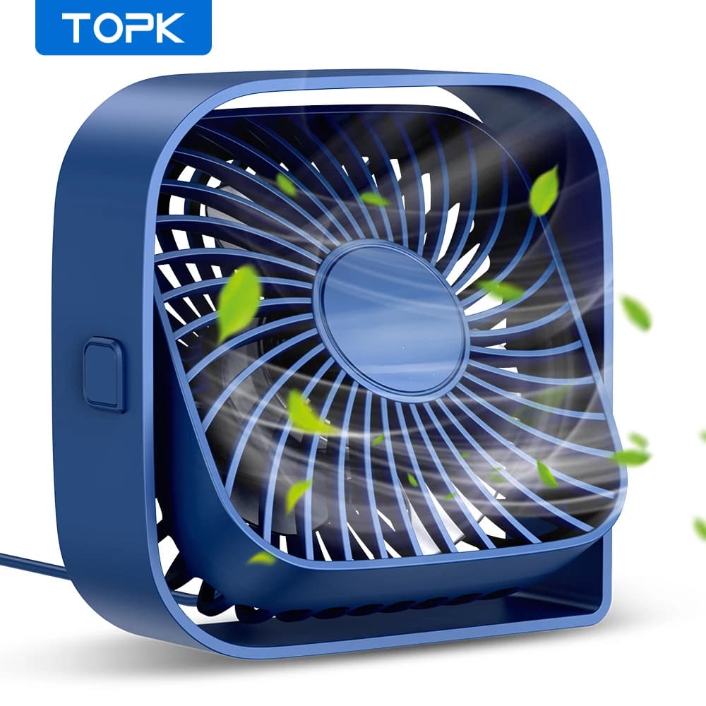 TOPK Mini ventilateur Portable USB ventilateur de bureau Table flux d'air fort et fonctionnement sil