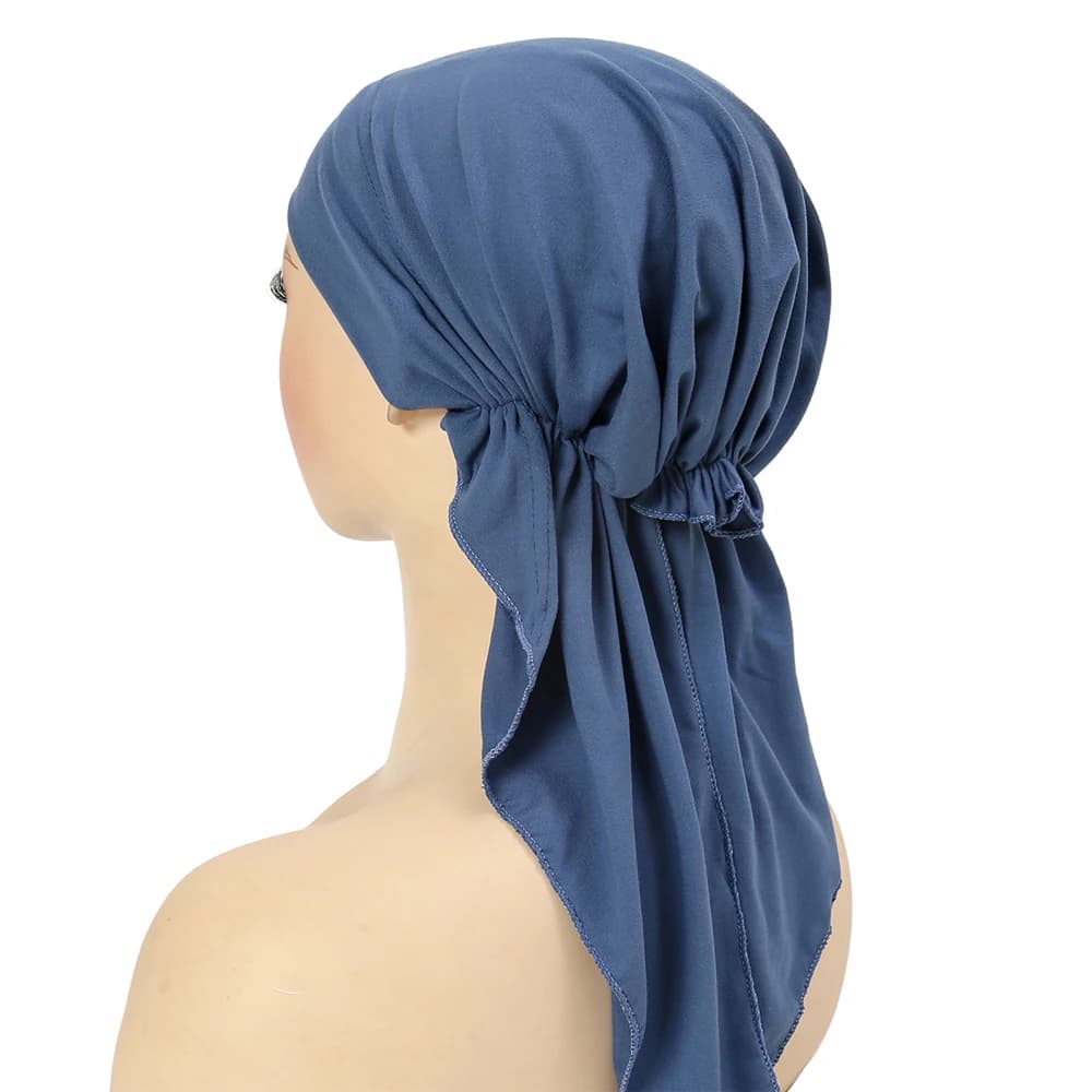 Bandeau de styliste pour femmes, solide, musulman, extensible, intérieur, Hijab, mode, Turban en Pol