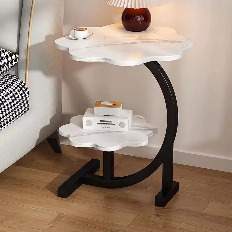 Table en frêne de style nordique, table d'appoint de canapé de salon, table basse simple, étagère de
