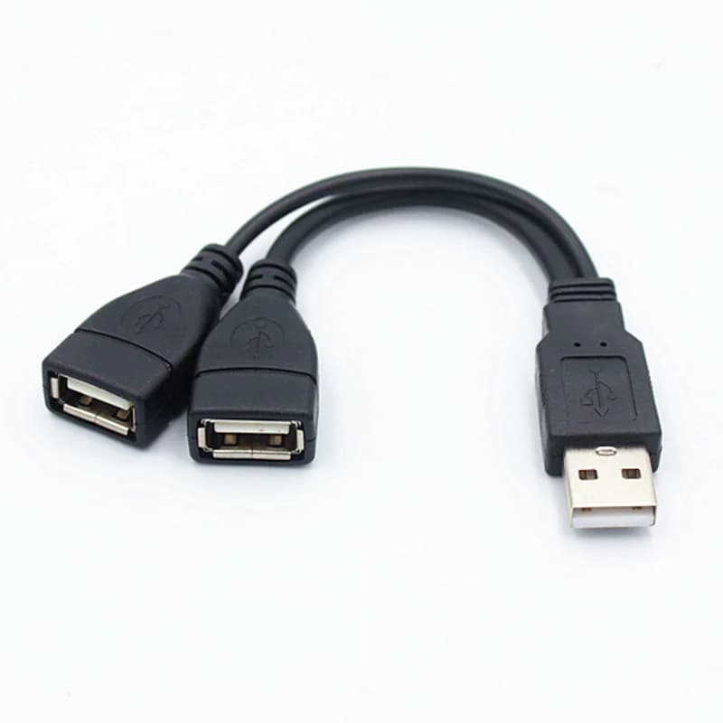 1 prise mâle à 2 prises femelles USB 2.0 ligne d'extension câble de données adaptateur d'alimentatio