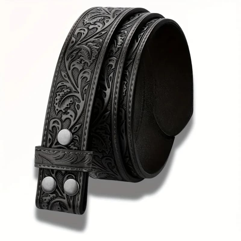 Ceinture fendue en cuir véritable – Emballage 1/2, Design occidental – Convient aux hommes et aux fe