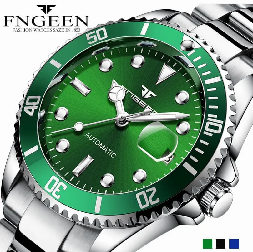 FNGEEN-Montre mécanique en acier pour homme, marque de luxe, avec modules tourbillon, date automatiq