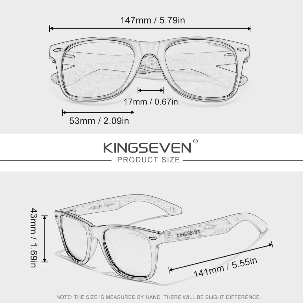 KINGSEVEN – lunettes de soleil en bois de noyer faites à la main, verres polarisés UV400, pour femme