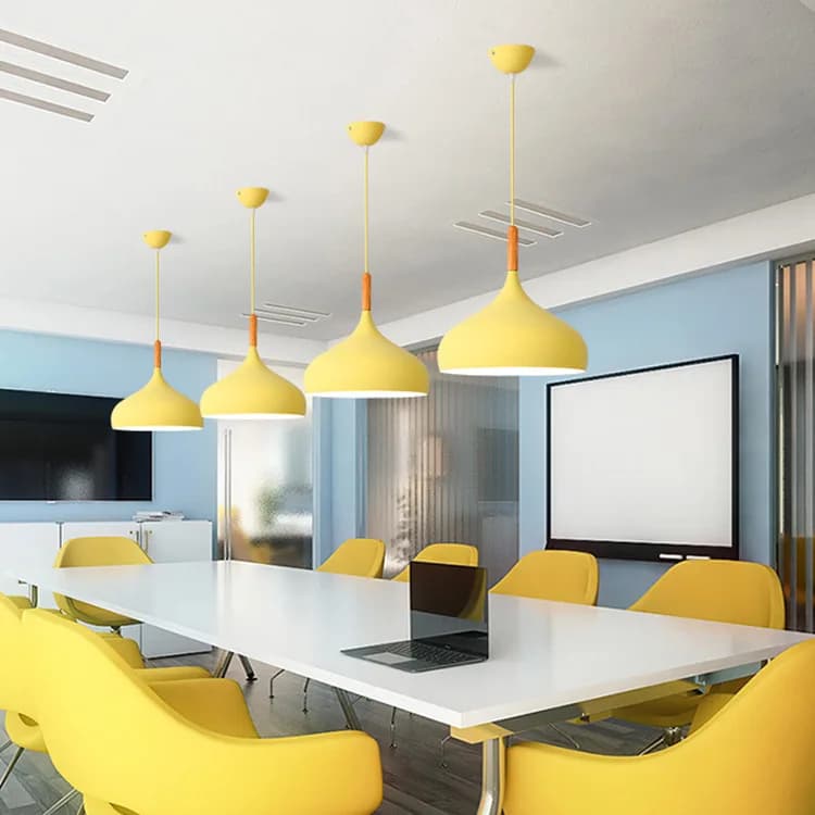 Nouvelles lampes suspendues modernes lustre macaron pour Restaurant chambre lampes suspendues en alu