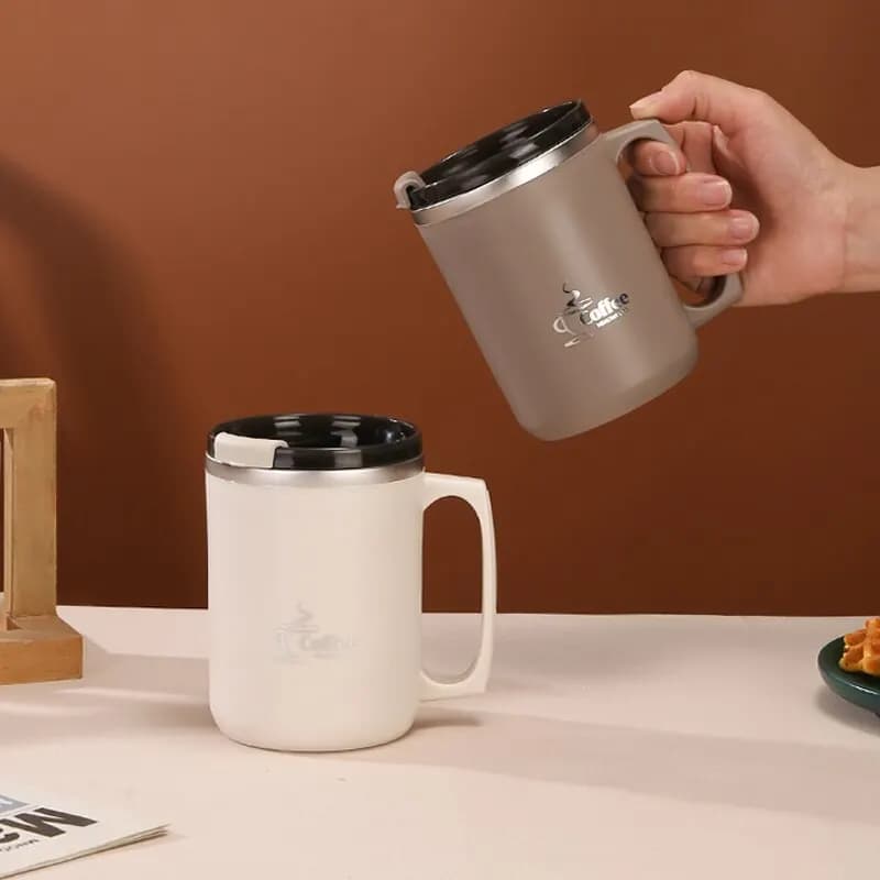 Tasse à café au lait en acier inoxydable, Double paroi, tasses et tasses d'eau isolées thermiques, t