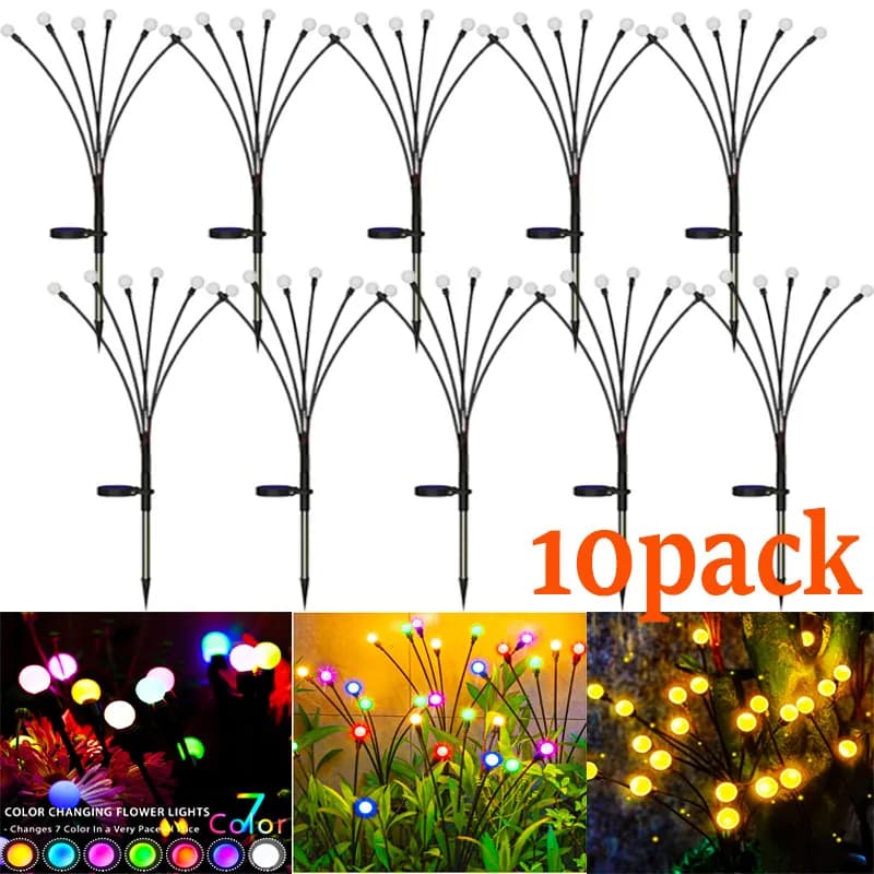 Paquet de 10 lampes de jardin solaires extérieures nouveau Design de feuille amélioré lumières solai