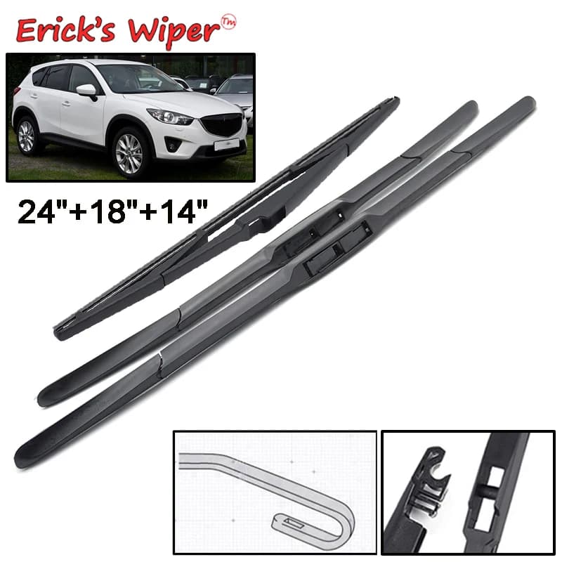 Erick's – jeu de balais d'essuie-glace avant et arrière, pour Mazda CX-5 CX5 KE 2012 – 2017, brosses