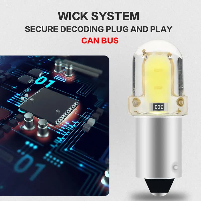 10X BA9S LED T4W H6W W5W ampoule LED CANBUS COB 2SMD dôme intérieur de voiture lampe de lecture cale
