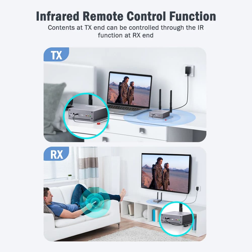 Lemorele-Kit de dongle TV sans fil HDMI pour PC, 200 m, 5GHz/2.4GHz, transmetteur et récepteur vidéo