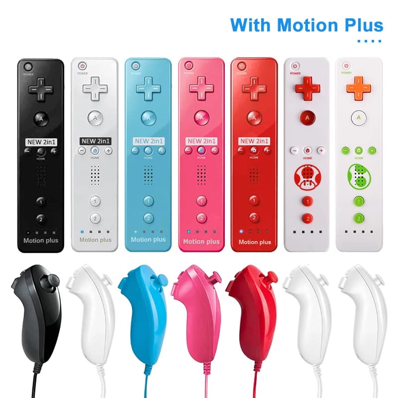 Télécommande Motion Plus pour console Wii Nintendo Wii, manette de jeu avec manette Dahchuck, 2 jeux