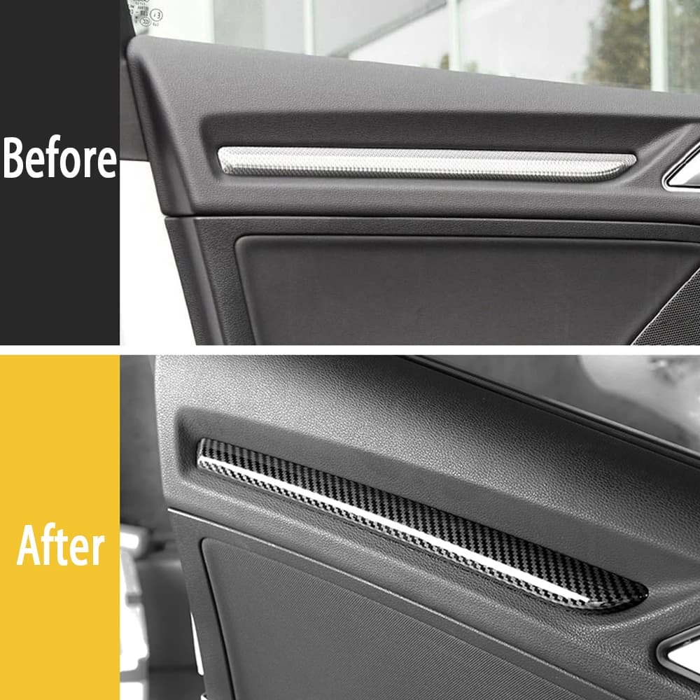 Panneau de porte de Console centrale LHD de voiture, garniture en Fiber de carbone ABS pour Audi A3 