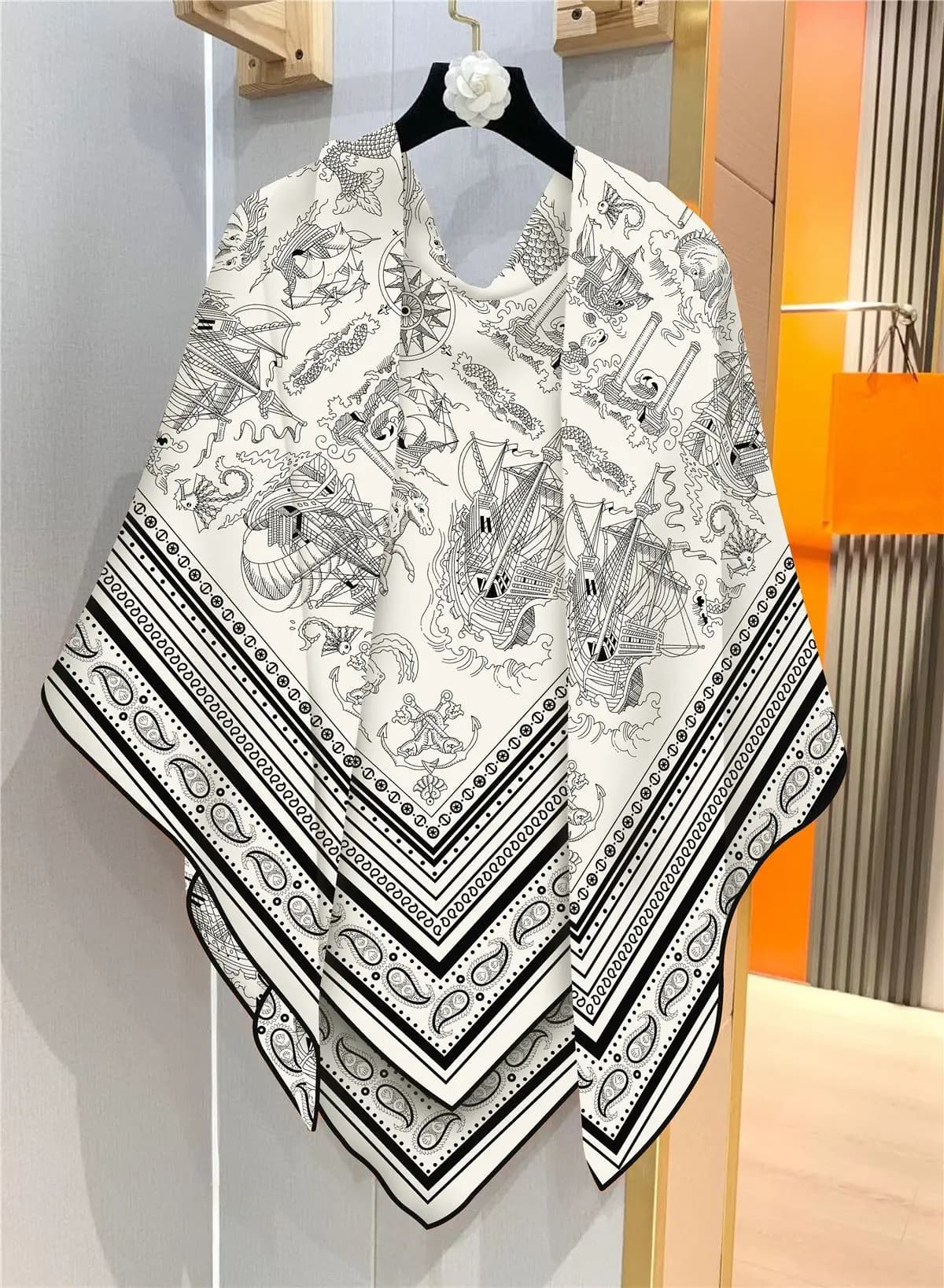 130cm hiver garder au chaud écharpe femmes marque soie cachemire carré écharpe châle luxe Paisley fo