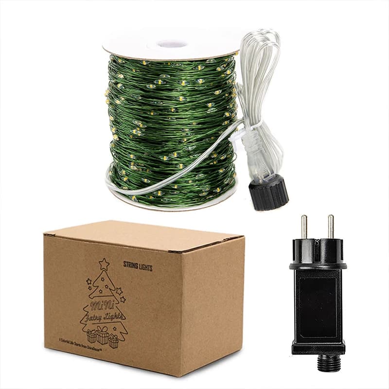 Guirlande lumineuse LED avec câble vert, imperméable, pour fête d'anniversaire, Halloween, décoratio