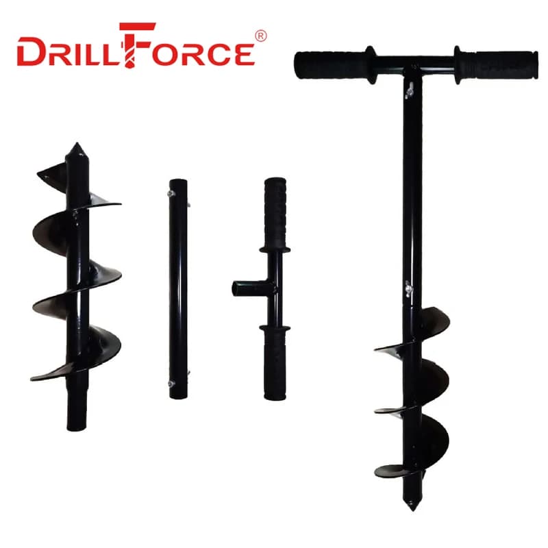 Foret à tarière de terre Drillforce avec poignée, outils de bricolage, pelle manuelle portative, for