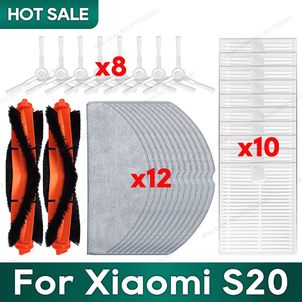 Compatible pour Xiaomi S20 (D106), accessoires, filtre Hepa, rouleau principal, brosse, tissu de vad