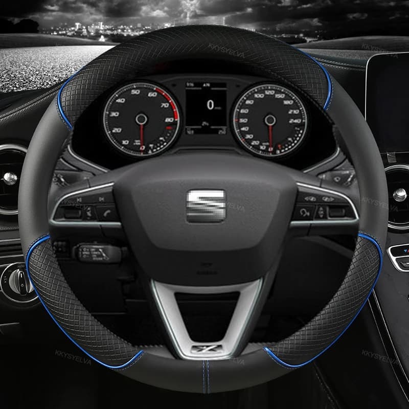 Housse de volant de voiture en cuir microfibre, 38cm, antidérapante, pour Seat Tarraco Arona Ateca I
