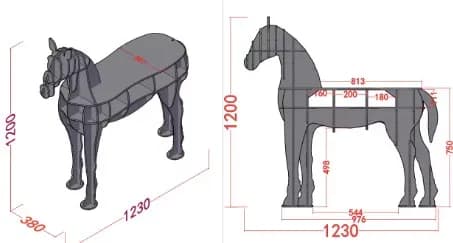 Créatif cheval en bois ordinateur bureau étagère meubles bureau d'étude chaise bibliothèque biblioth
