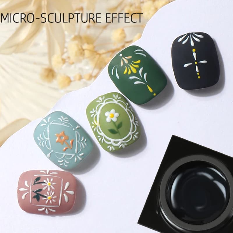 Gel de modélisation de vernis à ongles semi-solide, poudre de miroir magique, modèle 3D, colle à ong