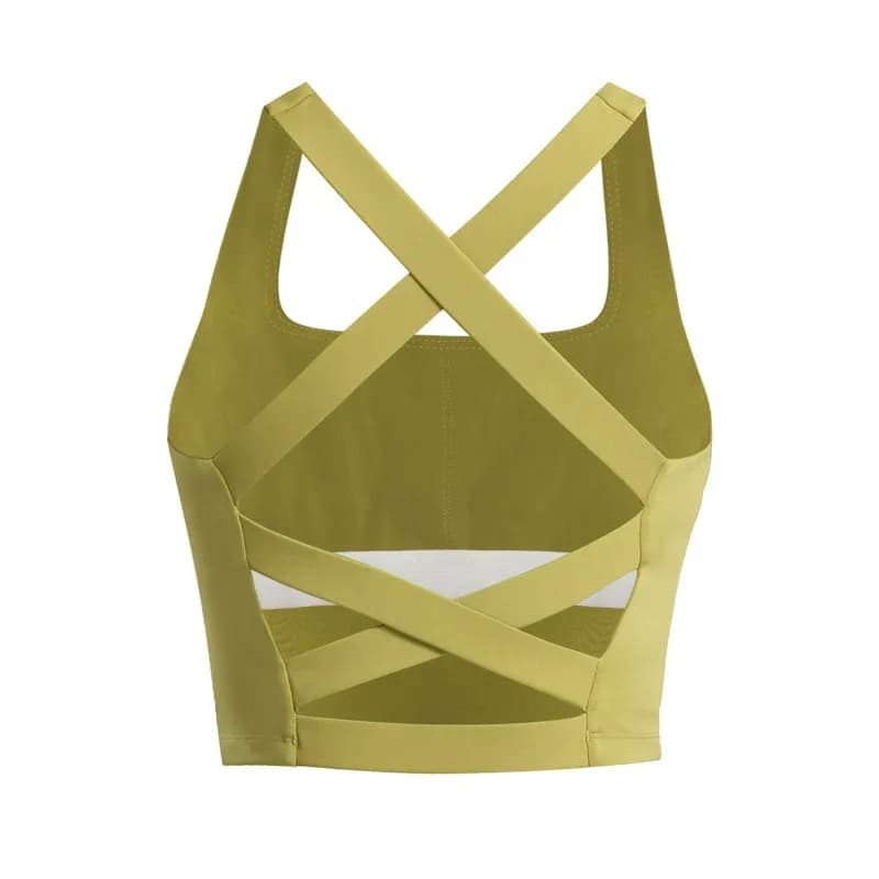 Femmes sangle croisée soutien-gorge de Sport sans couture haute Lmpact soutien-gorge de Sport Sexy Y