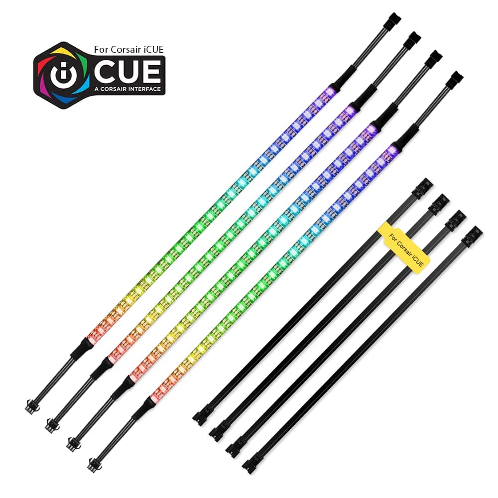 Bande LED numérique adressable WS2812b, 40cm, pour décor de boîtier PC, pour iCUE CORSAIR, nœud d'éc