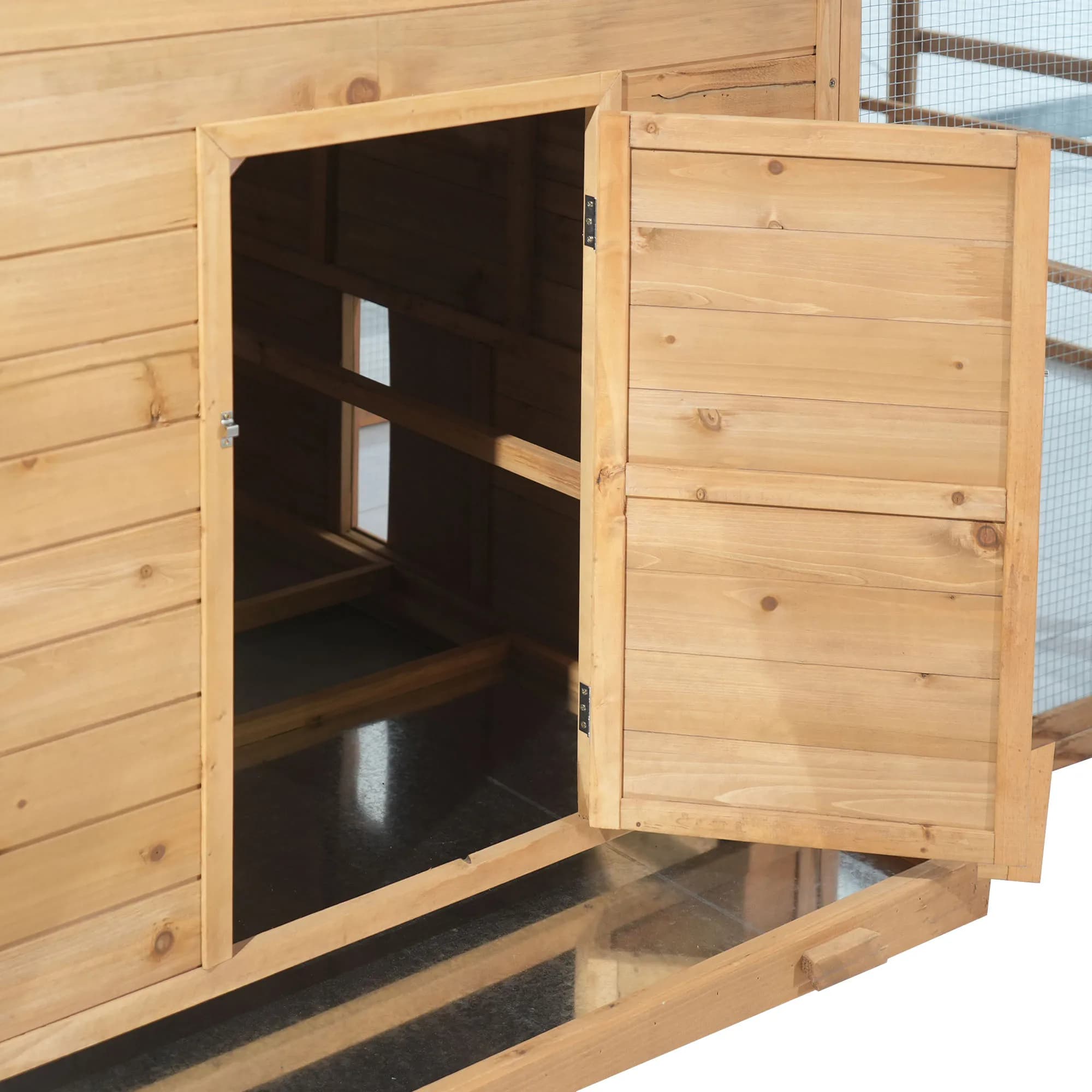 Rabbit Coop Extérieur Jetable Super Large, Toit Isolant Pluie, Boîte à Oeufs, Rampe Anti-Fuite pour 