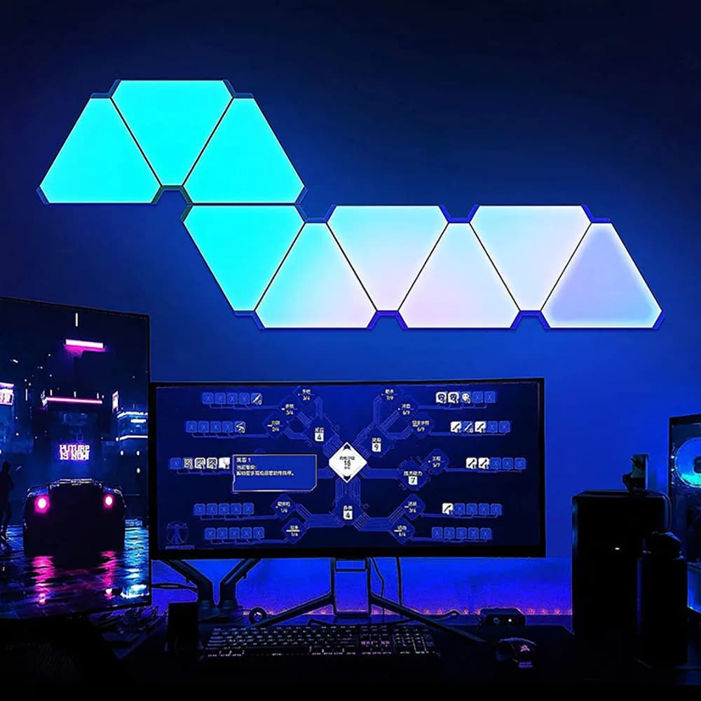LED triangulaire quantique lampe RGB applique intelligente pick-up rythme lumière de fond pour chamb