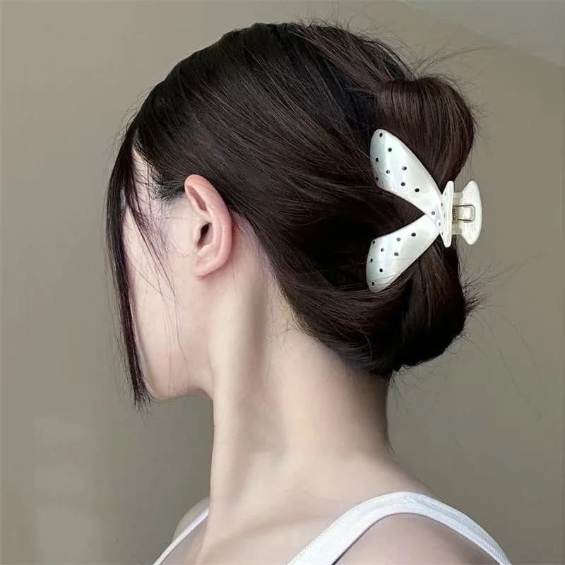 Pince à cheveux de luxe française pour femmes, étoile à pois, simple, mode, polyvalente, grand dos d