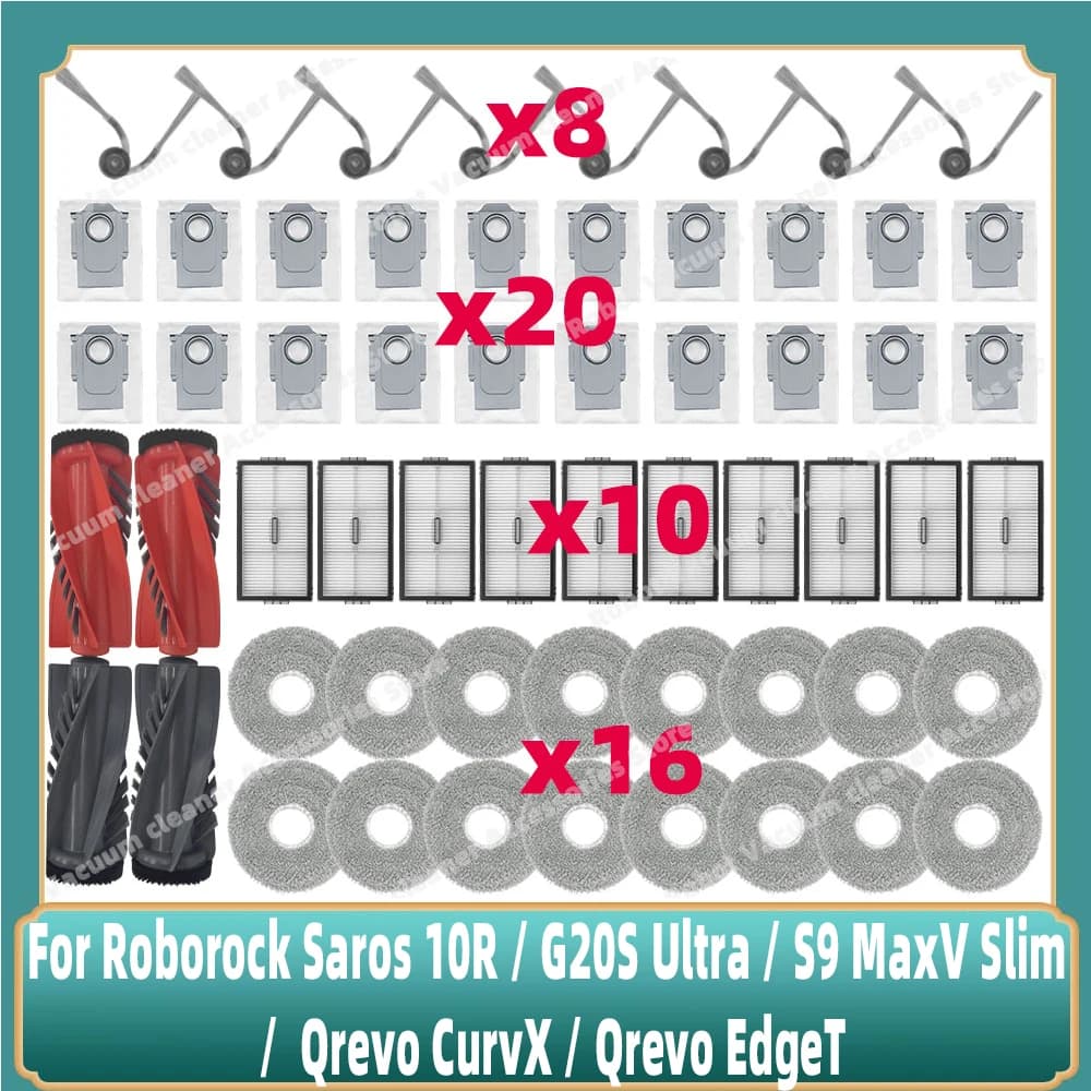 Compatible pour (Roborock Saros 10R / G20S Ultra / S9 MaxV Slim / Qrevo CurvX / Qrevo EdgeT) pièces 