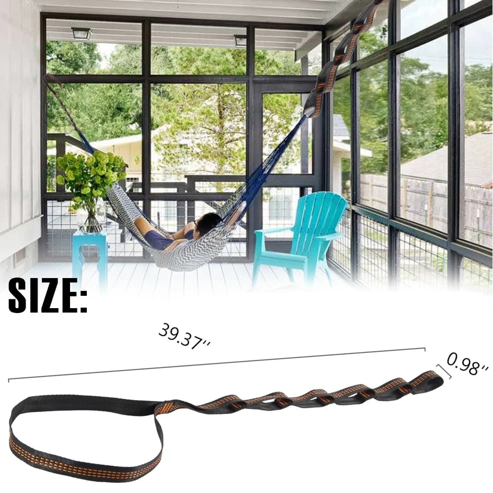 Sangles de hamac en nylon 100x2.5cm, 2/6 pièces, accessoire de camping ajustable pour jardin extérie
