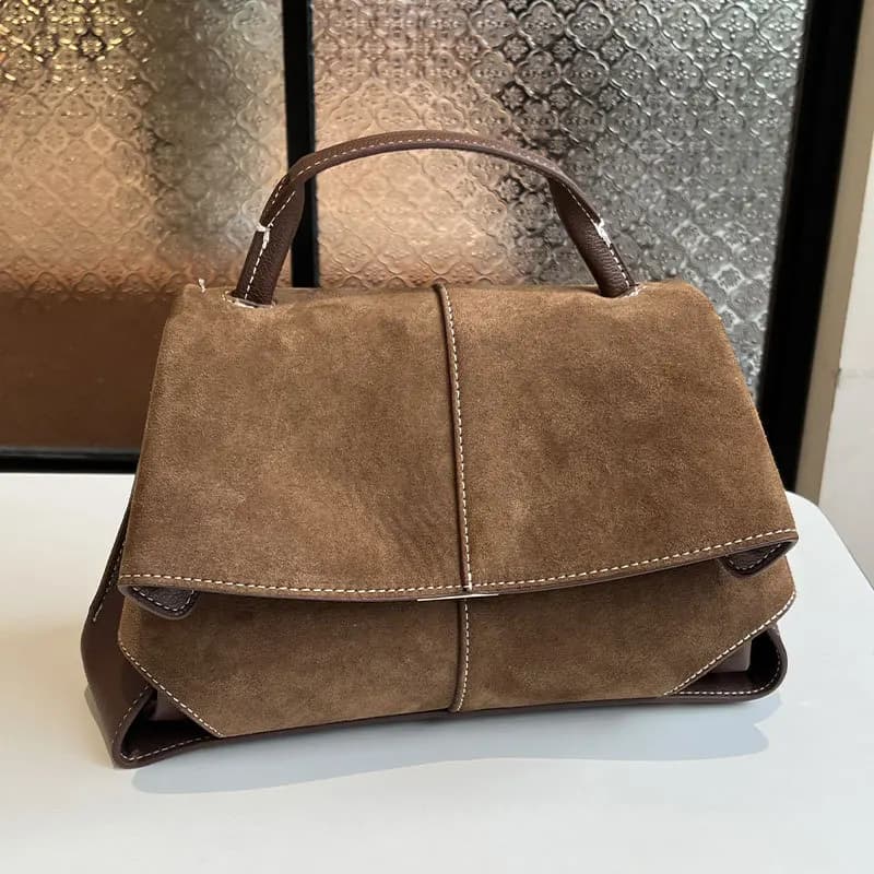Sac à main de marque Vintage en daim haut de gamme, sac à bandoulière/à bandoulière tendance à rabat