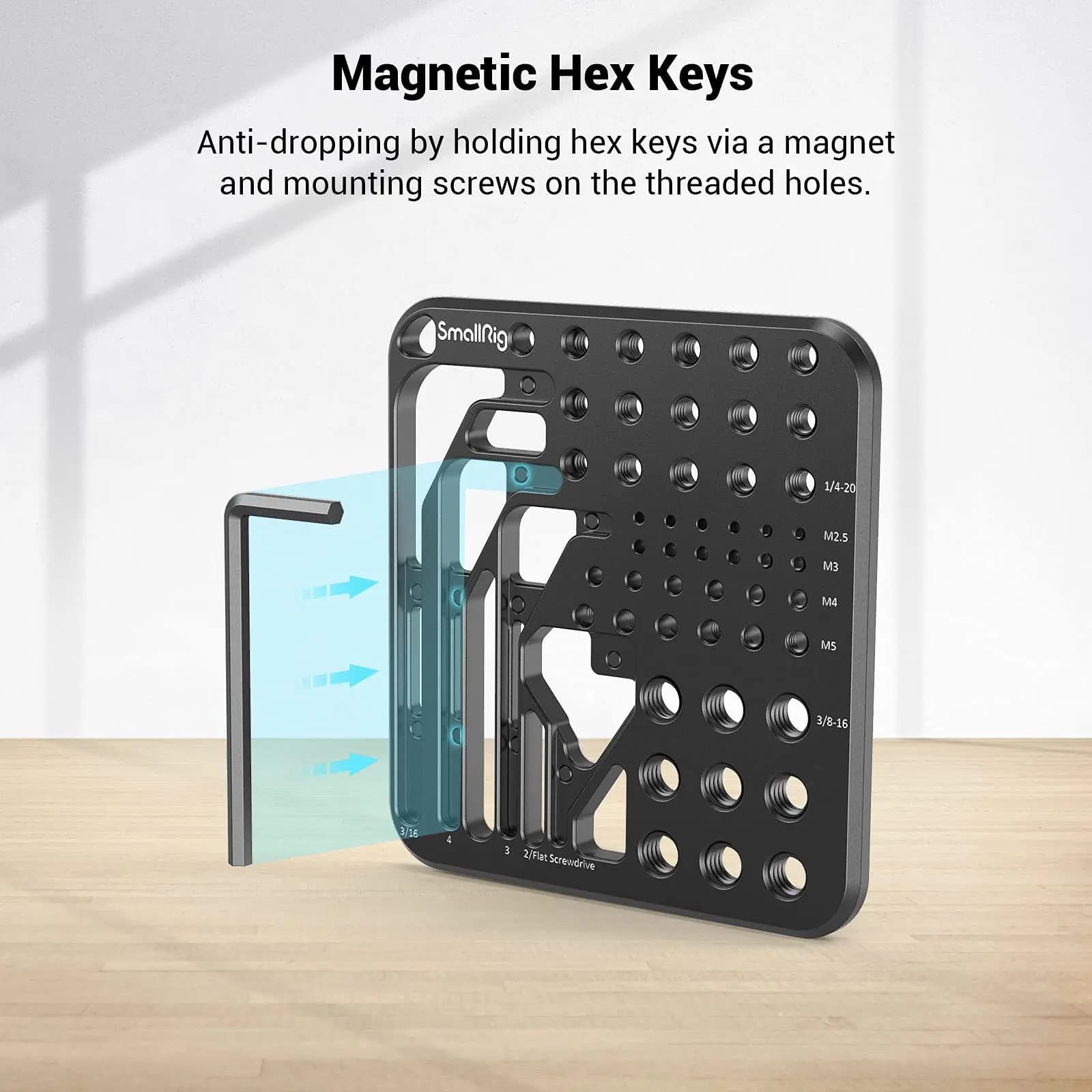 Plaque de rangement à vis et clés hexagonales SmallRig, pour vis et clés hexagonales couramment util