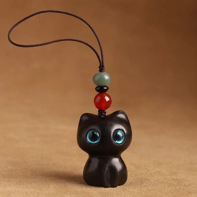 Charmante Figurine de chaton en bois, décoration de chat artisanale pour la maison, idée cadeau parf