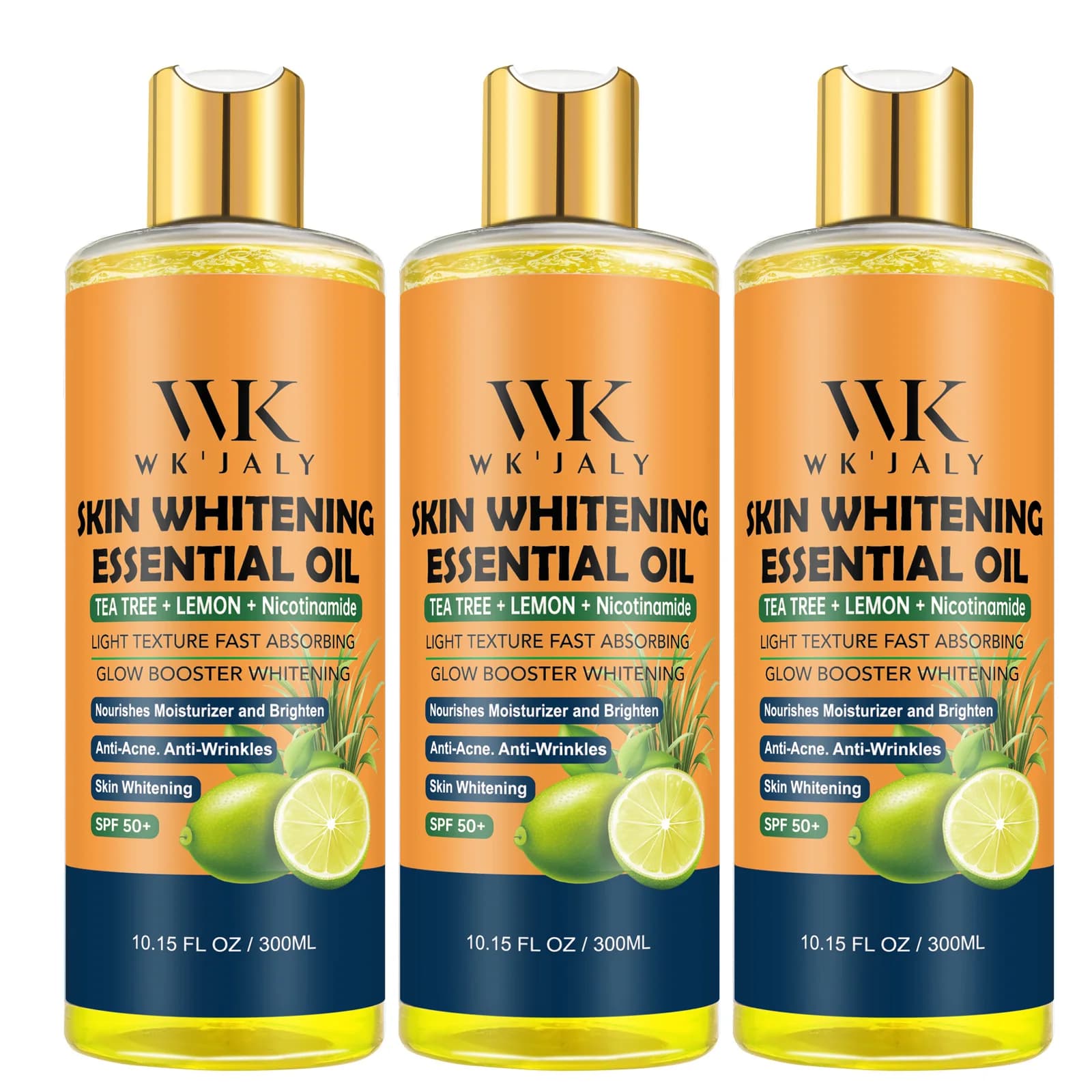 Huile pour le corps éclaircissante à la niacinamide WK JALY pour tous les types de peau, avec arbre 