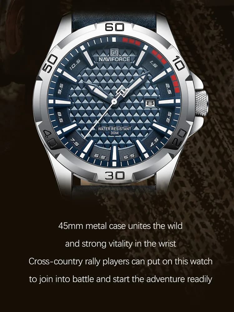 NAVIFORCE marque hommes mode montres à Quartz mâle bracelet en cuir Sport étanche montres calendrier