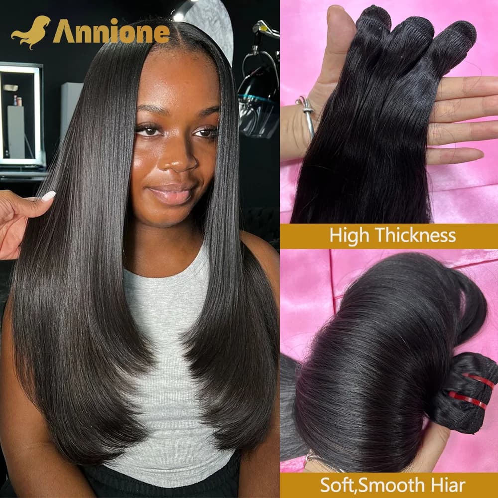 Lots de Cheveux Naturels 100% Humains 15A Double Drawn Cheveux Vietnamiens Bruts Lisses Non Traités 