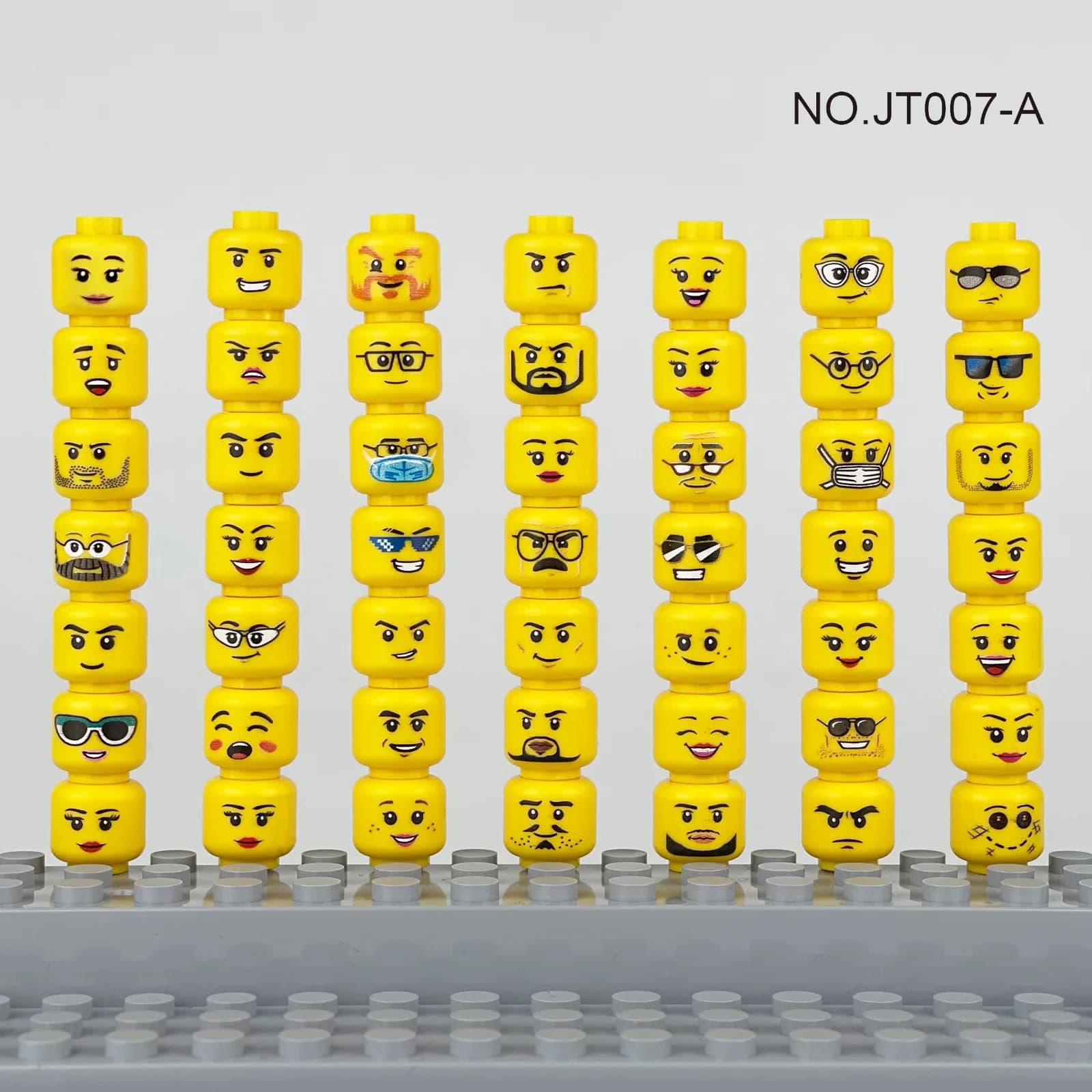 56 pcs/lot Figure tête visages créatif rire cri mignon Expression faciale briques à monter soi-même 