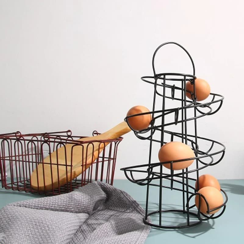 Support à œufs en spirale, support de rangement pour squelette d'œufs, distributeur en spirale de lu