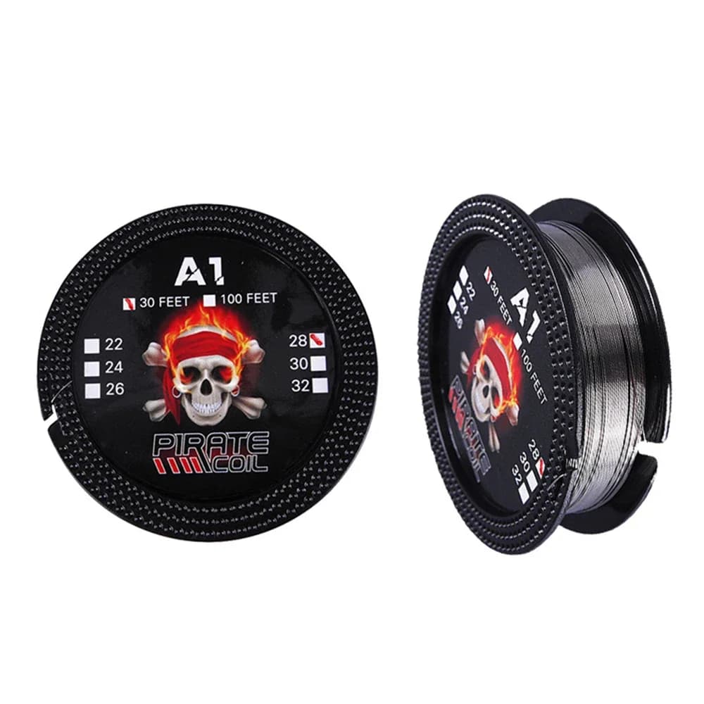 Fil chauffant Pirate A1 SS316L Ni80, résistance 30 pieds 24GA 26GA 28GA 30GA 32GA, mèches de bricola