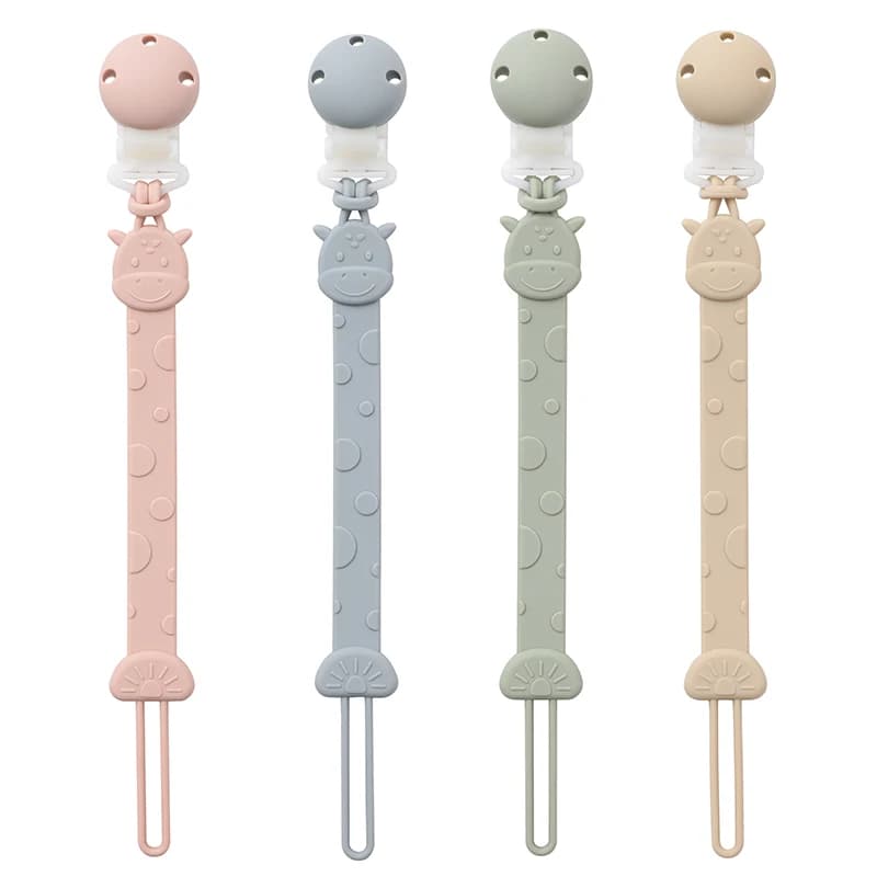Clips de sucette en Silicone, porte-sucette une pièce sans BPA pour bébé garçon et fille de 3 mois, 