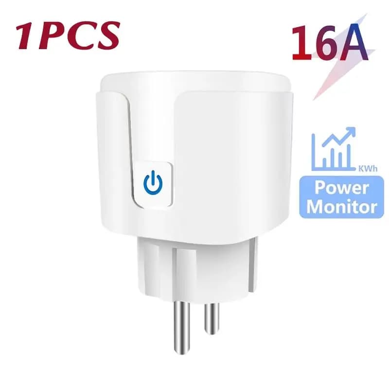 Prise intelligente de surveillance d'alimentation WiFi, prise UE, commande vocale, prise en charge G