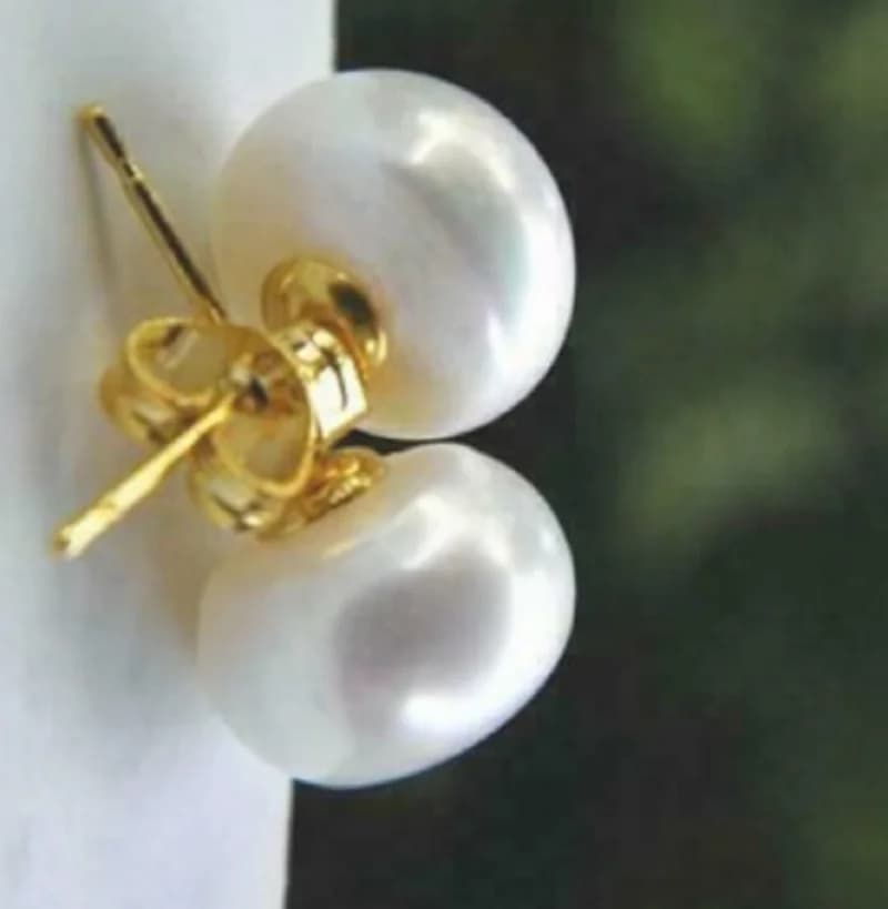 Boucles d'oreilles en or 14 carats, certificat d'article le plus vendu, AAA 7-8mm 8-9mm 9-10mm 10-11