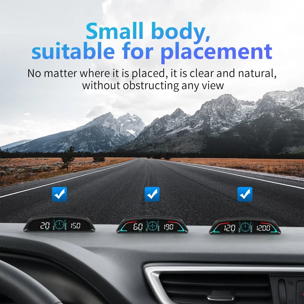 B3 affichage tête haute OBD2 GPS numérique HUD jauge de voiture compteur de vitesse tachymètre tempé