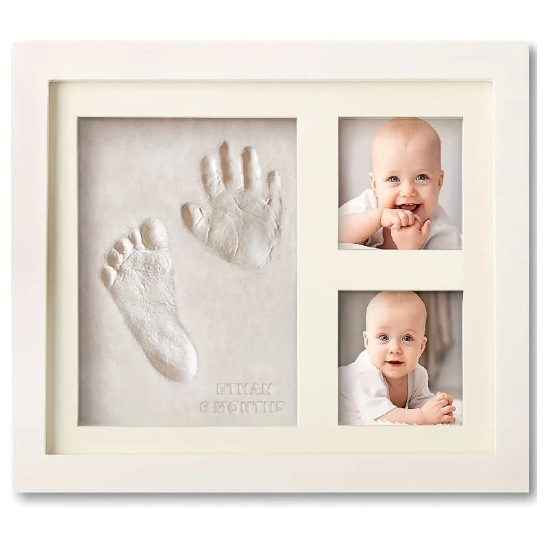Cadre photo en argile pour mains et empreintes de bébé, créez des souvenirs durables avec ce kit d'e