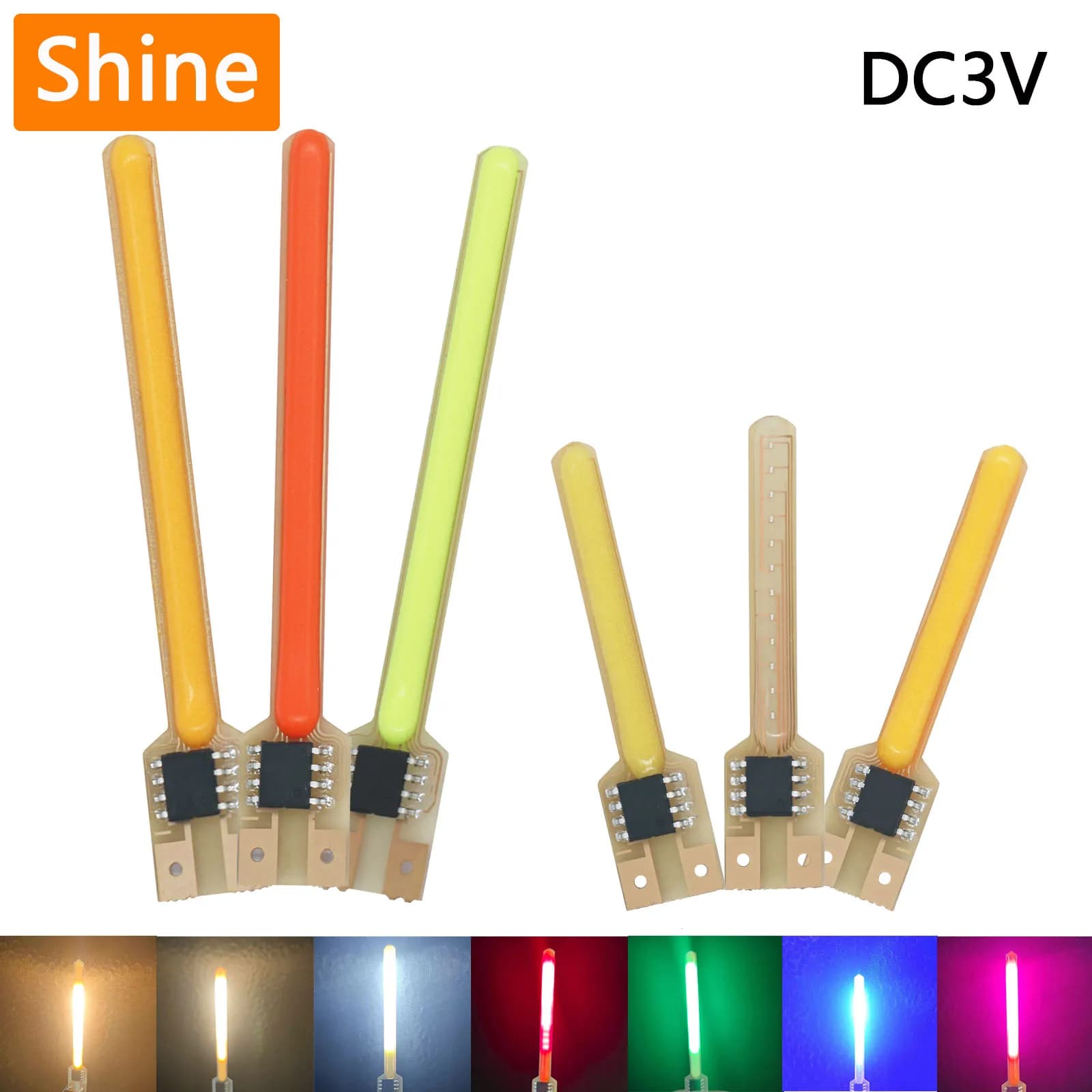 LED Cob pluie de météores lampe à eau courante DC 3V Diodes à Filament LED 2200k bleu rouge vert piè