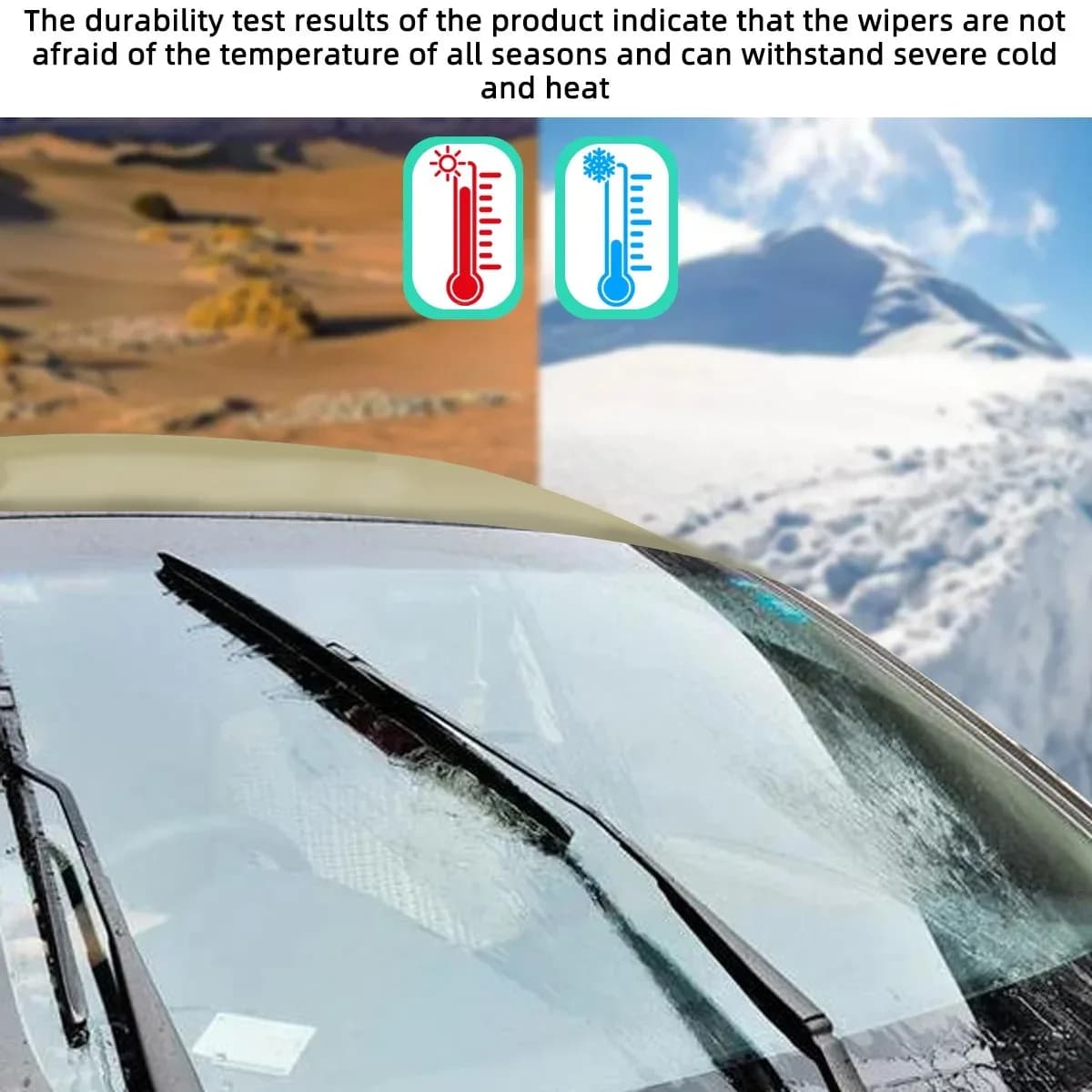 Essuie-glace de voiture en caoutchouc double Wretraités, essuie-glace sphérique d'hiver, adapté pour