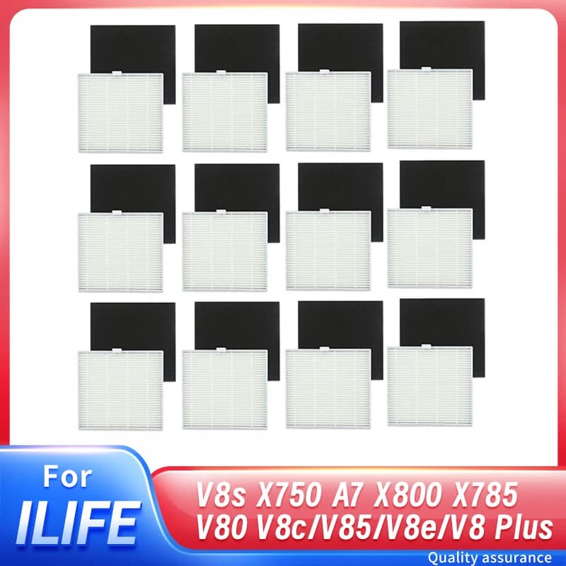 Filtre éponge Hepa pour aspirateur ilife V8 V8s X750 X800 V80, pièces de rechange, 12 pièces