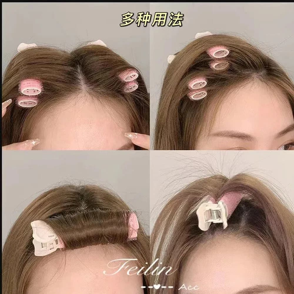 2 pièces frange racine de cheveux pinces à cheveux moelleuses cheveux paresseux haut style curling b