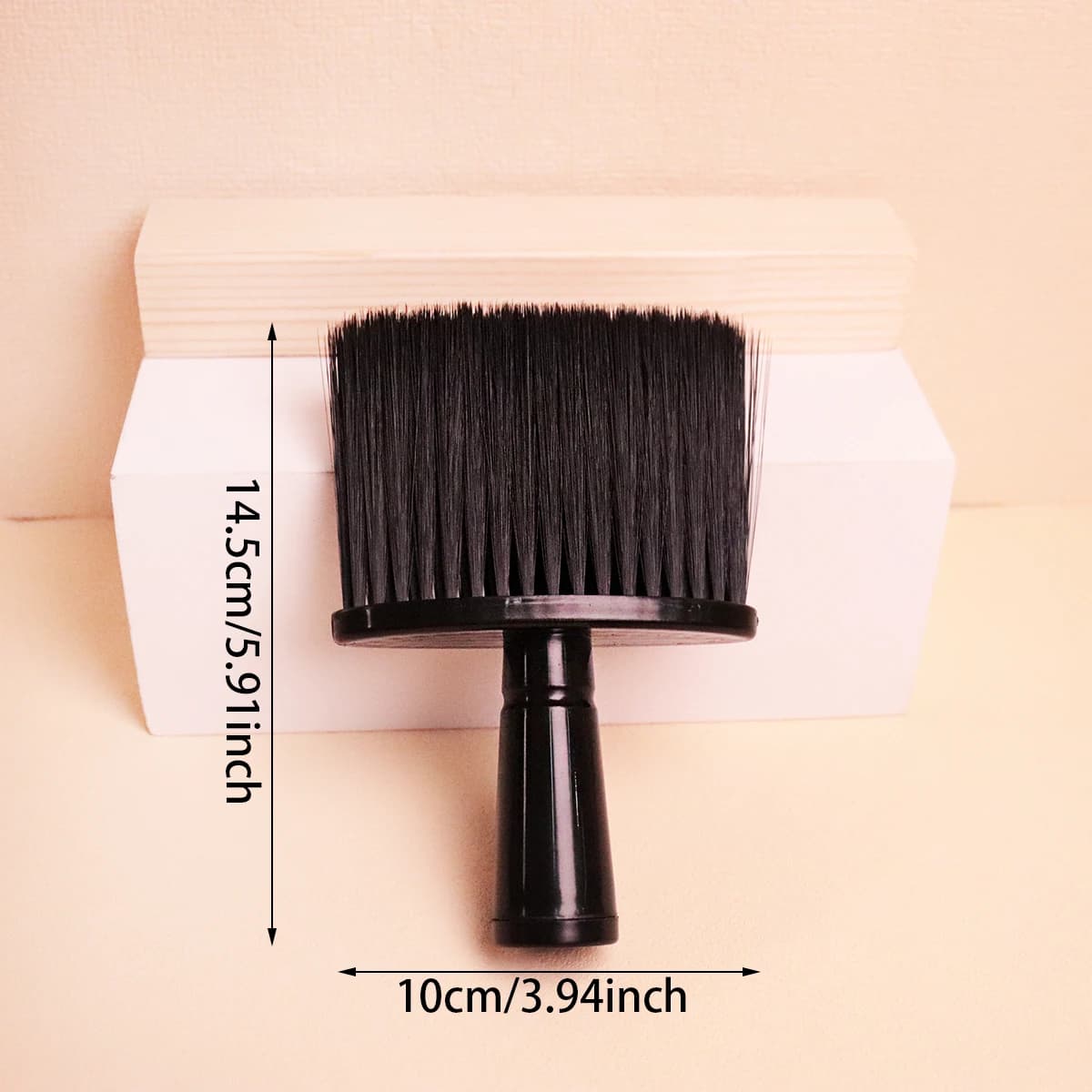 1 brosse à cheveux pour le cou, brosse noire de nettoyage doux pour le visage, adaptée aux coiffeurs