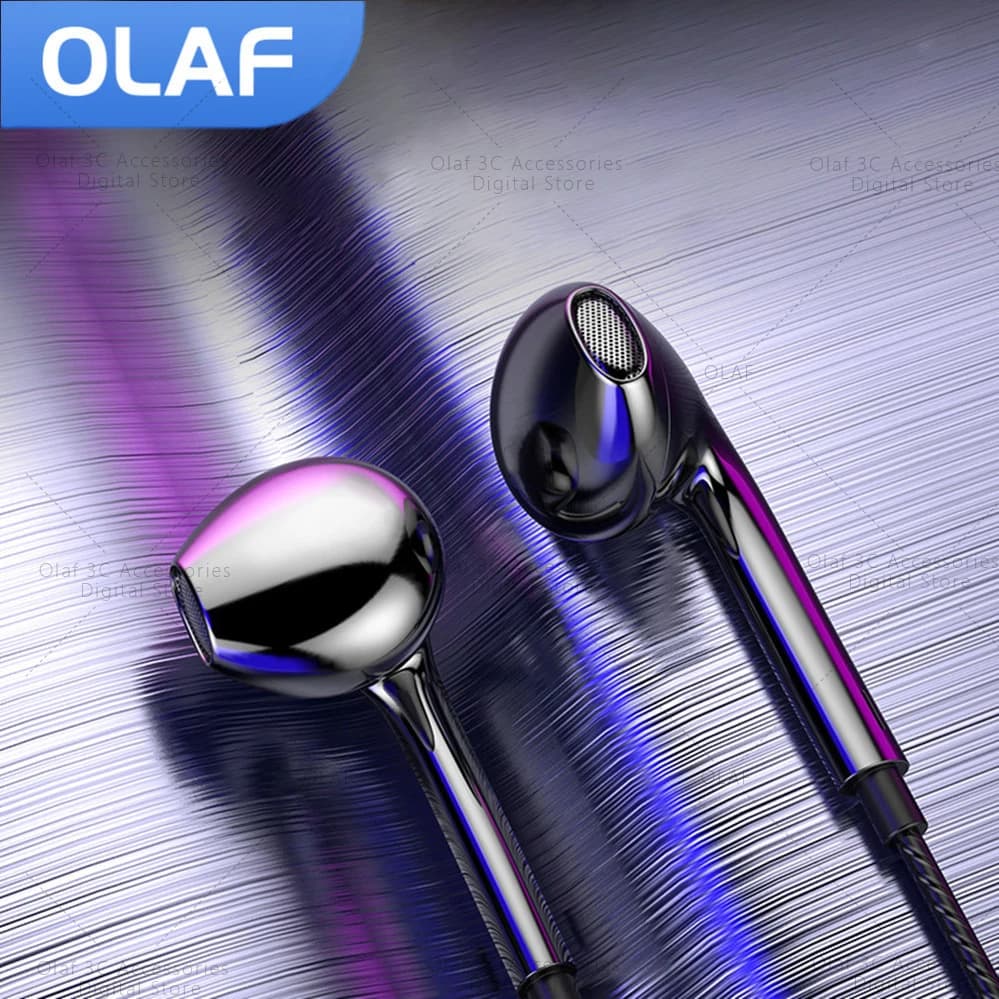 OLAF – écouteurs filaires intra-auriculaires de 3.5mm, avec Microphone, oreillettes stéréo basses, c