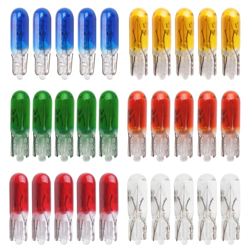 100 pièces T5 W3W LED ampoules voiture intérieur lumière tableau de bord voyant d'avertissement lamp